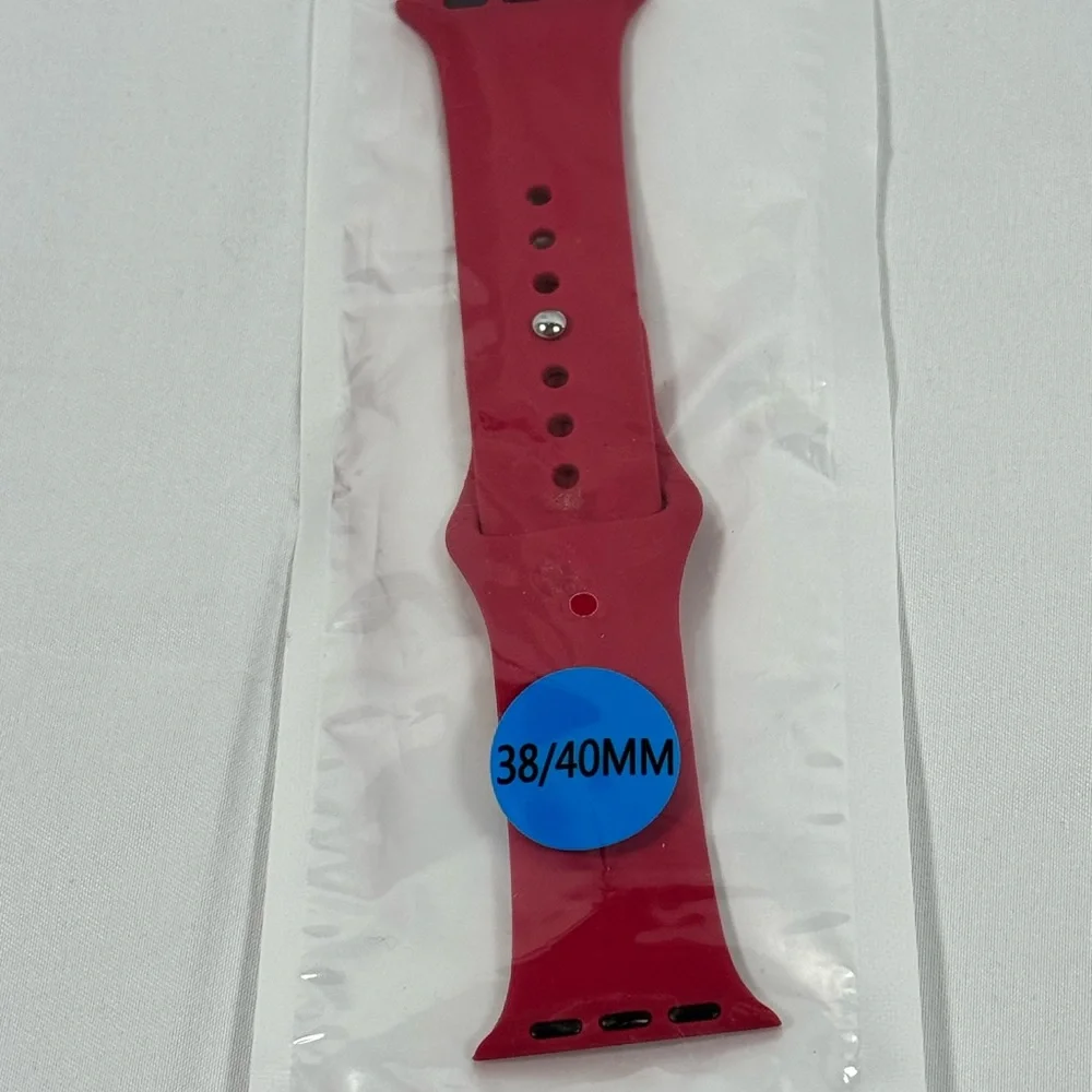 38/40 MM Red‎ Silicone Smart Watch Band NEW